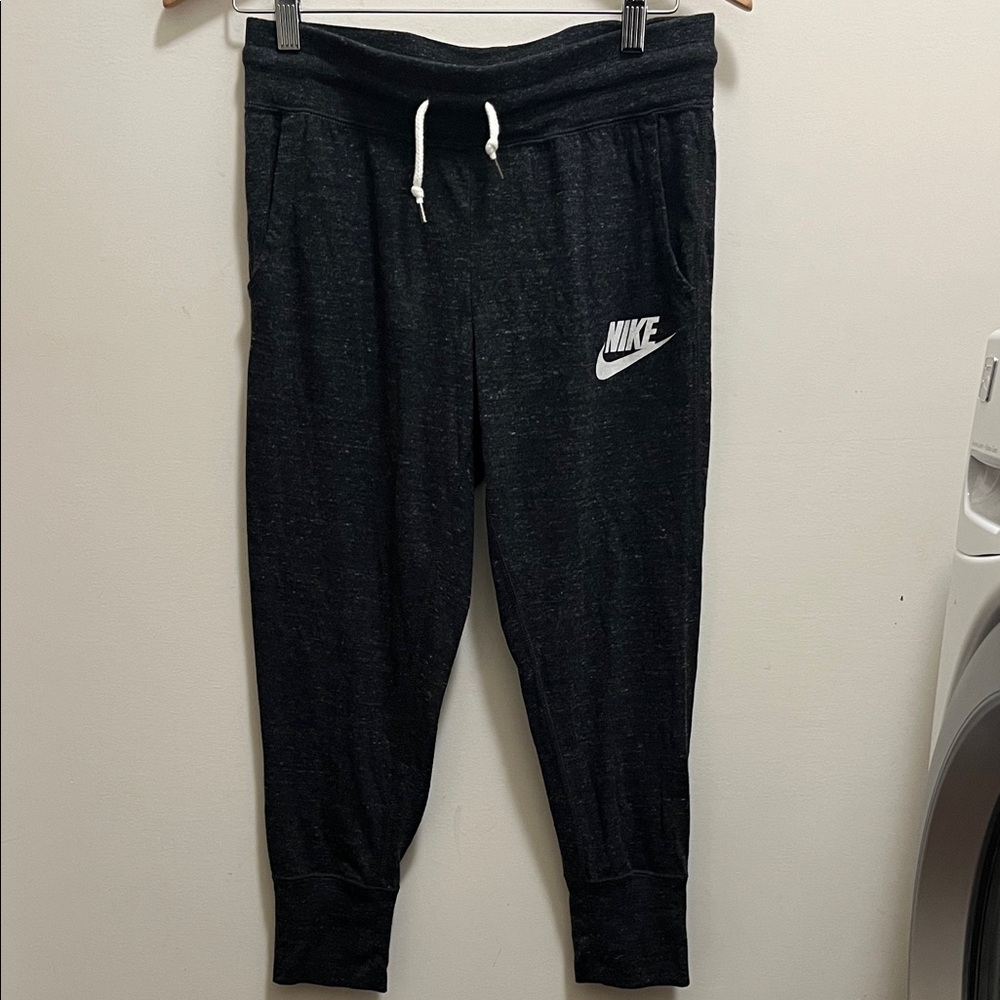 Nike Women’s Dark Grey Heather Joggers with White Logo